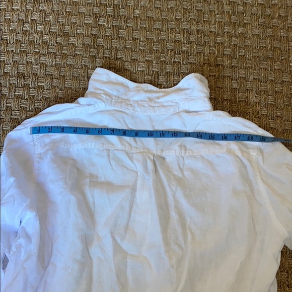 Zara White Linen Oversized Button-Up Shirt. Sz Med - Picture 9 of 9